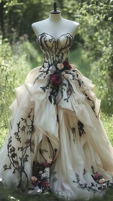 Vintage Sweetheart Floral Party Dress, Ivory Ruffle Ball Gown in 2025 ...