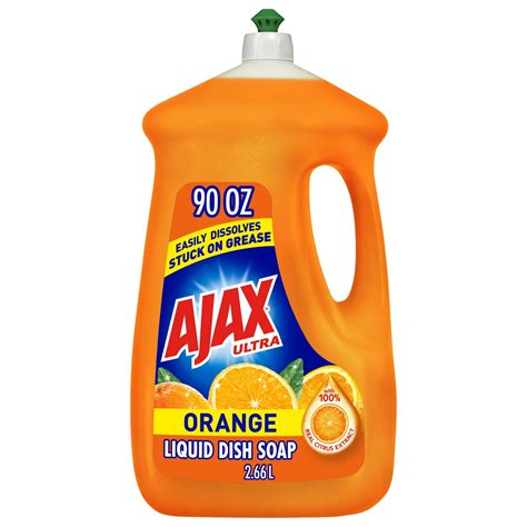 Ajax Ultra Triple Action Liquid Dish Soap, Orange Scent - 90 Fluid ...