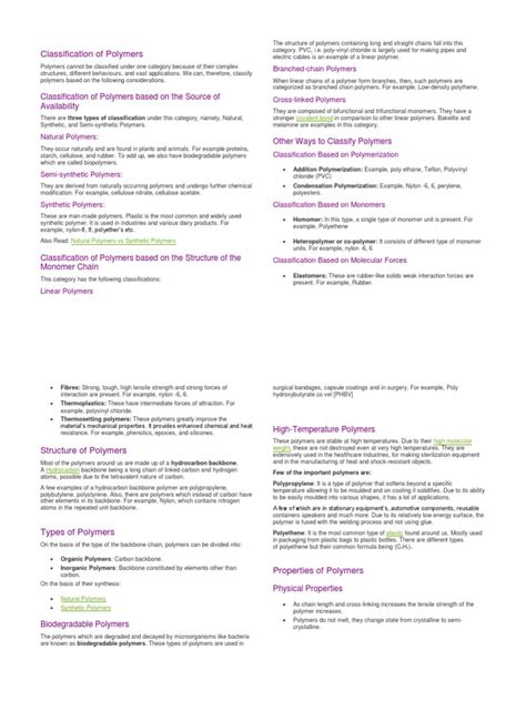 Image result for Classification of Polymers