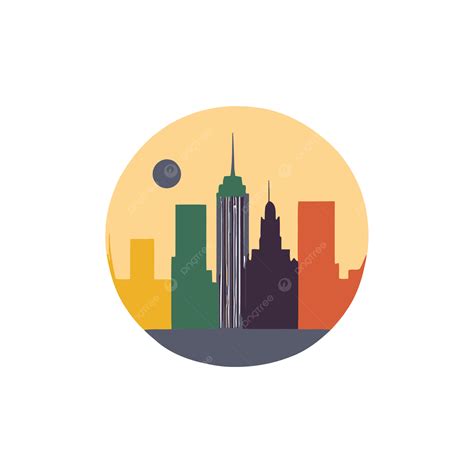 City Of New York Icon Vector, A Simplistic Colorful Icon Of Ny On A ...