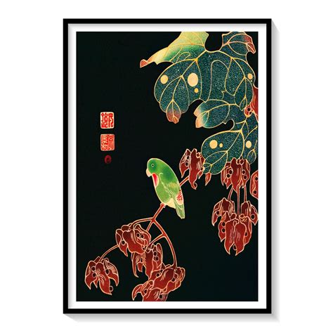 The Paroquet ca 1900 illustration by Ito Jakuchu: Buy Japanese Painting ...