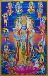 God Vishnu Wall Poster For Room With Gloss Lamination M38 Paper Print ...