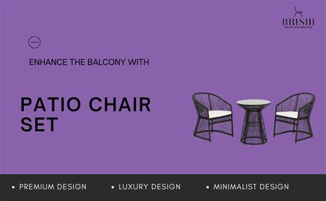 BRISHI Garden Patio Seating Chair and Table Set Outdoor Balcony Garden ...