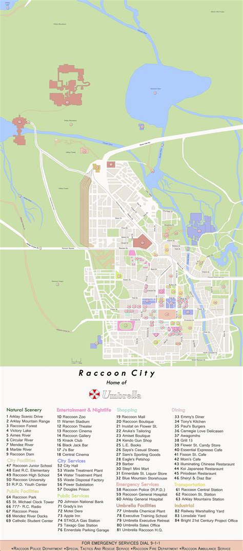 Map of Raccoon City - Home of Umbrella by Enetirnel on DeviantArt - map of raccoon city