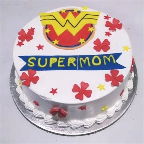 Wonder Woman Super MOM Semi Fondant Cake Delivery in Delhi NCR - ₹1,249 ...