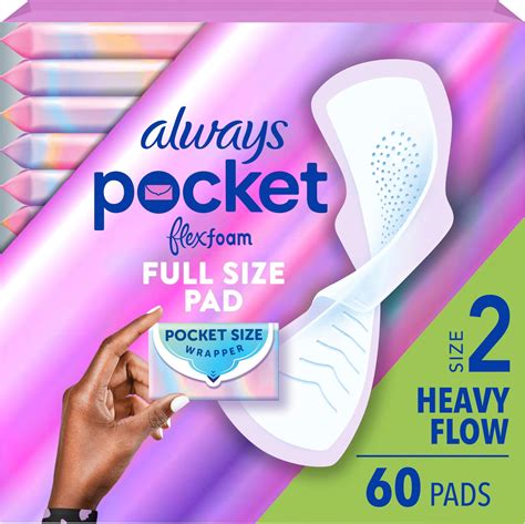 Amazon.com: Always Pocket Feminine Pads with FlexFoam, Size 2, Heavy ...
