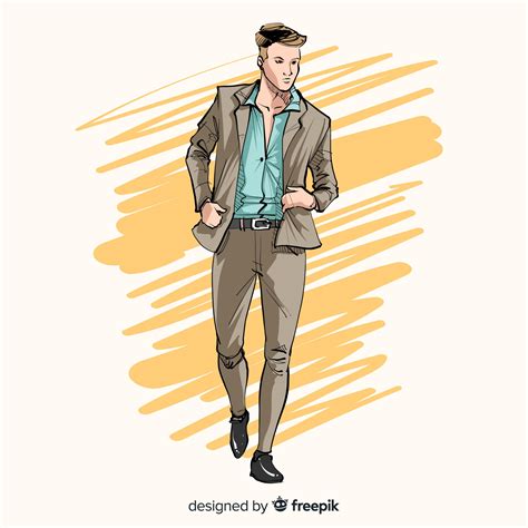 Premium Vector | Fashion illustration with male model