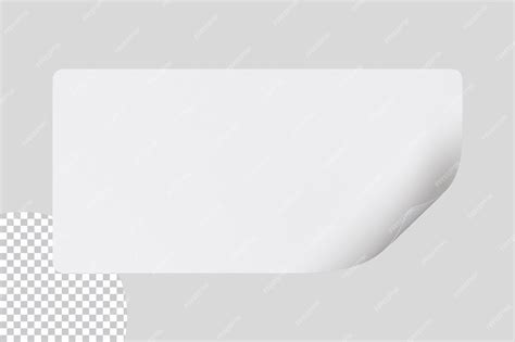 Premium PSD | White rectangle sticker badge with bend corner