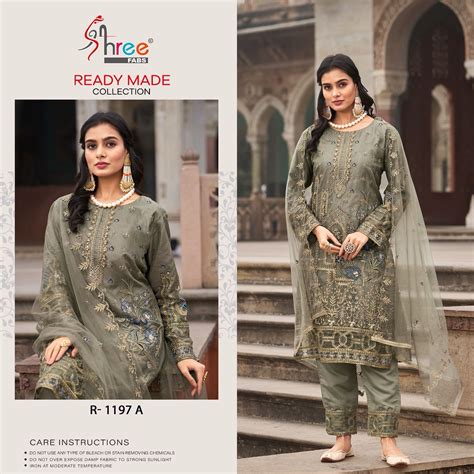 Shree R 1197 Organza Readymade Pakistani Salwar Suit Collection