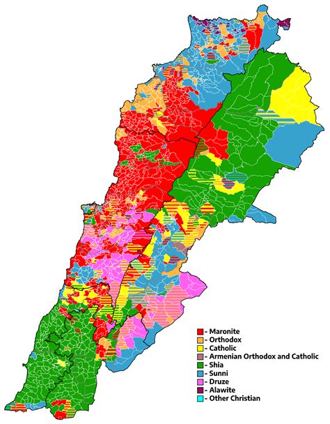 Religious map of Lebanon by municipality : r/lebanon