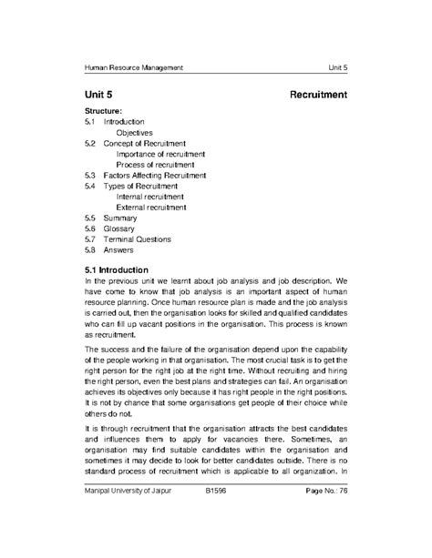 Unit 05 Recruitment - DR. ADITI THAKUR - Unit 5 Recruitment Structure ...