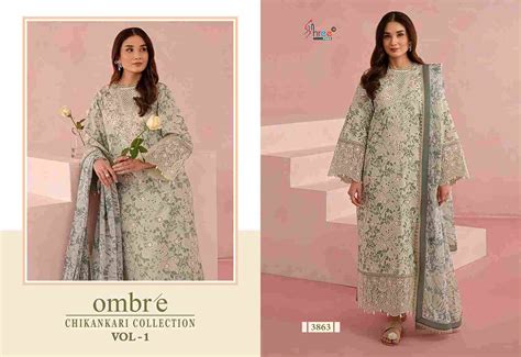 OMBRE CHIKANKARI COLLECTION VOL-1 BY SHREE FABS 3861 TO 3868 SERIES ...