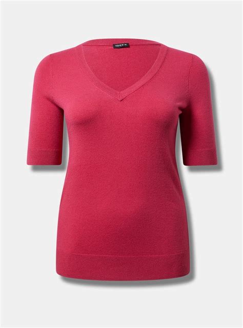 Plus Size - Everyday Soft Short Sleeve Pullover V-Neck Sweater - Torrid