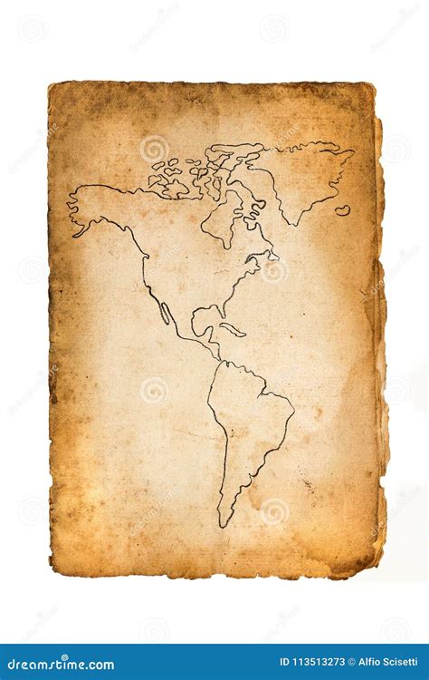 Old American map stock illustration. Illustration of parchment - 113513273