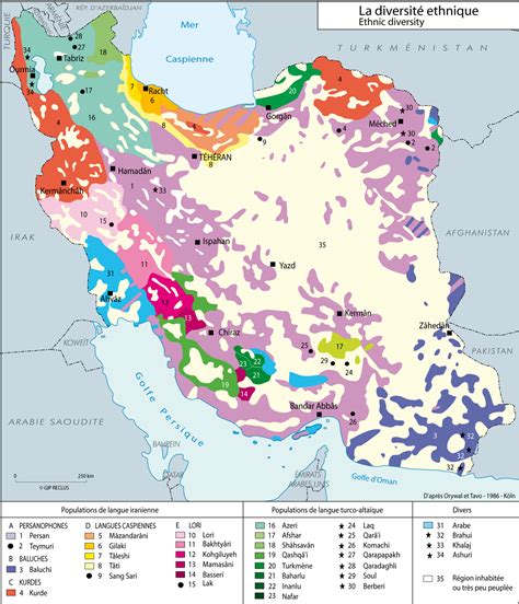 Map of ethnic diversity in Iran (1986) | Old New Maps