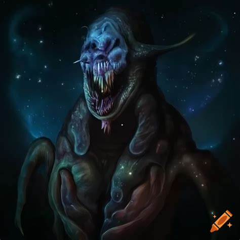 Speculative biology cosmic horror on Craiyon