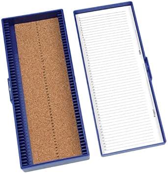 Heathrow Scientific Microscope Slide Box Blue Cork Lined/50 Place ...