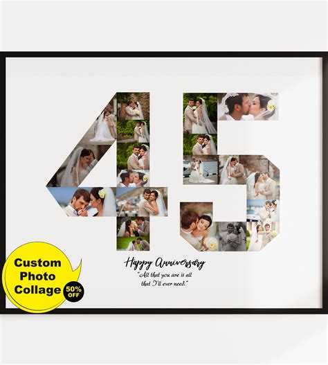 45th Anniversary Printable, 45th Anniversary Gift, 45th Birthday Gift ...