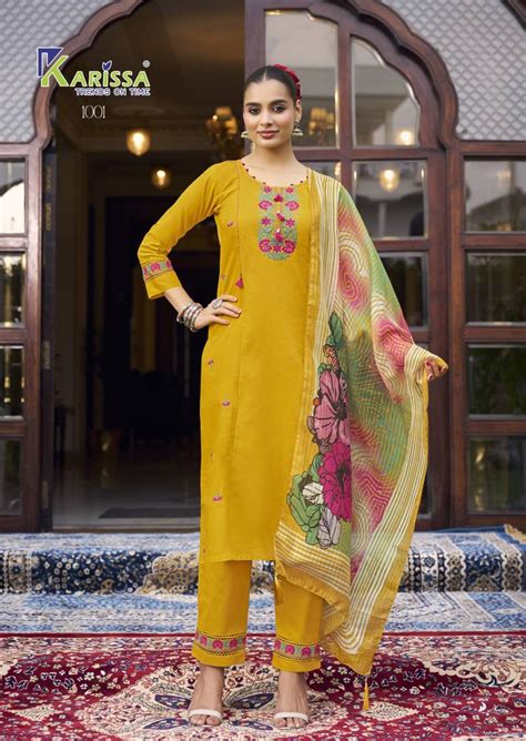 Karissa Sania Cotton Thread Work Kurti Bottom With Dupatta