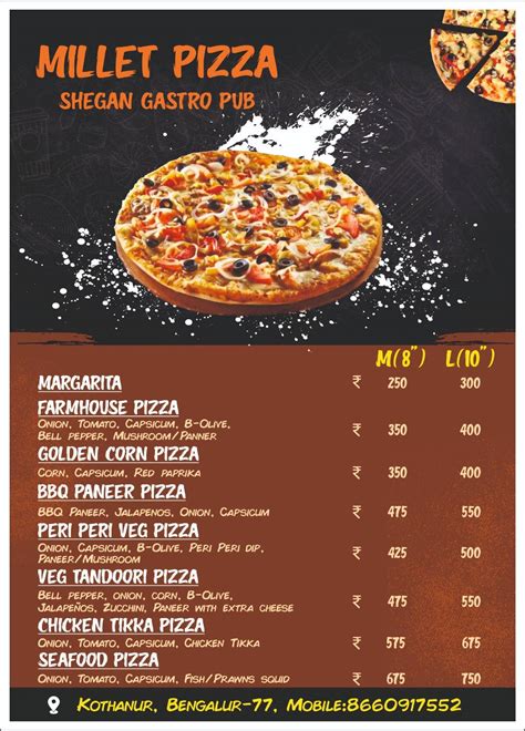 Menu at Millet Chef Millet Pizzeria - Svasth Food, Bengaluru
