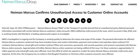 Neiman Marcus: 4.6M clients hit by data breach — Teletype