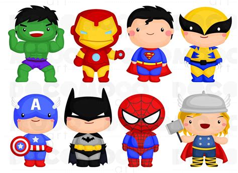 Superheroes Clipart - Superhero Clip Art - Cute Superhero - Free SVG on ...