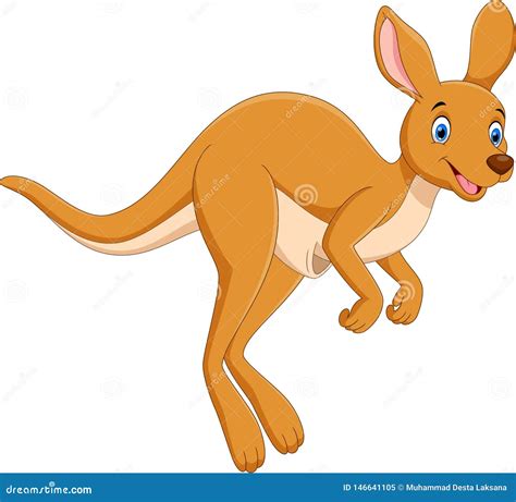 Illustration of Cartoon Cute Kangaroo Jumping Stock Illustration ...