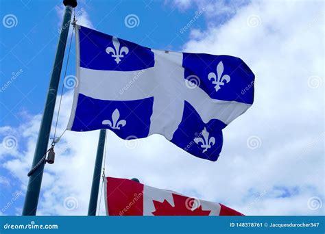 Quebec Flag Canada Province French Culture Nation Stock Image - Image ...