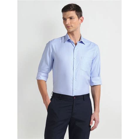 Buy Arrow Blue Micro Check Cotton Formal Shirt Online