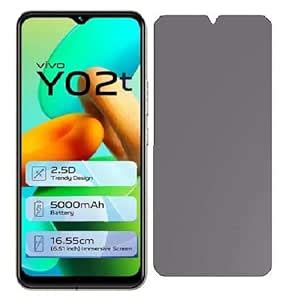 CLOVERLLY Anti Spy Privacy Screen Guard Compatible for vivo Y02T Gloss ...