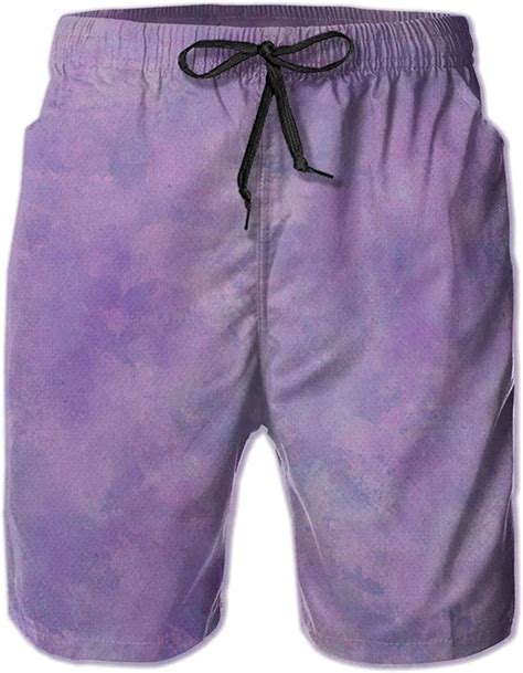 Men's Beach Shorts Purple Paint 3D Printed Swim Trunks Quick Dry Surf ...