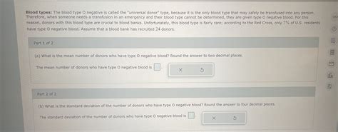 Solved Blood types: The blood type 0 negative is called the | Chegg.com