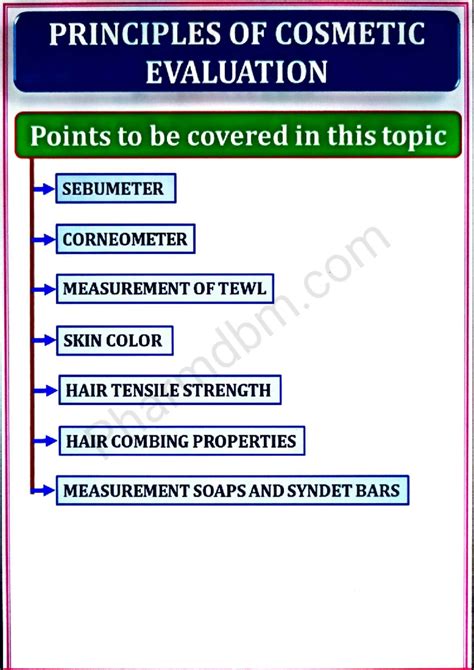 Cosmetic science unit 4: Principles of cosmetic evaluation and ...
