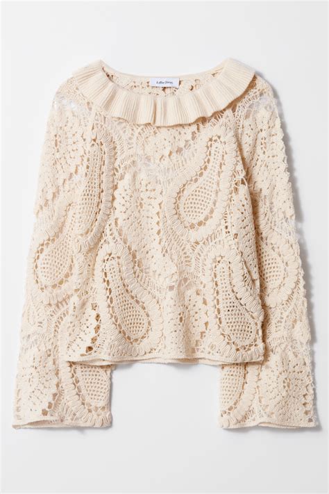 Paisley-Crochet Blouse - Beige - Ladies | H&M GB