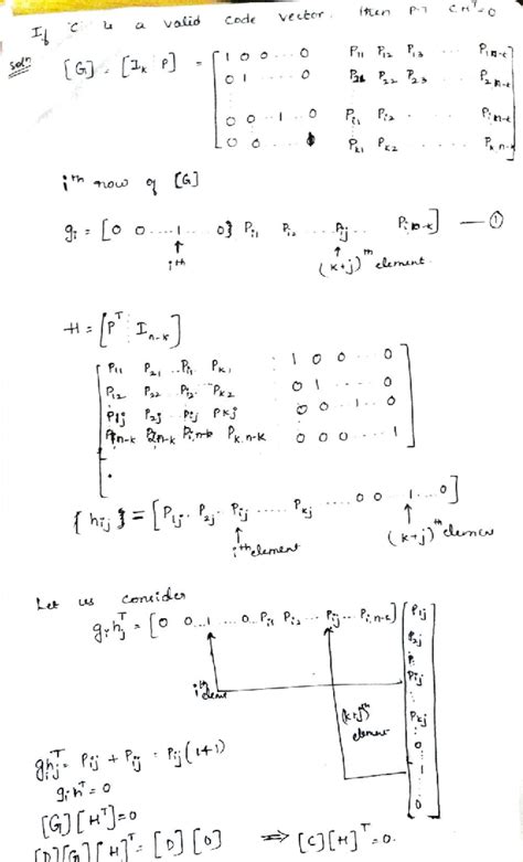 Linear Block Codes: Module-5 Study Notes on Error Correction - Studocu