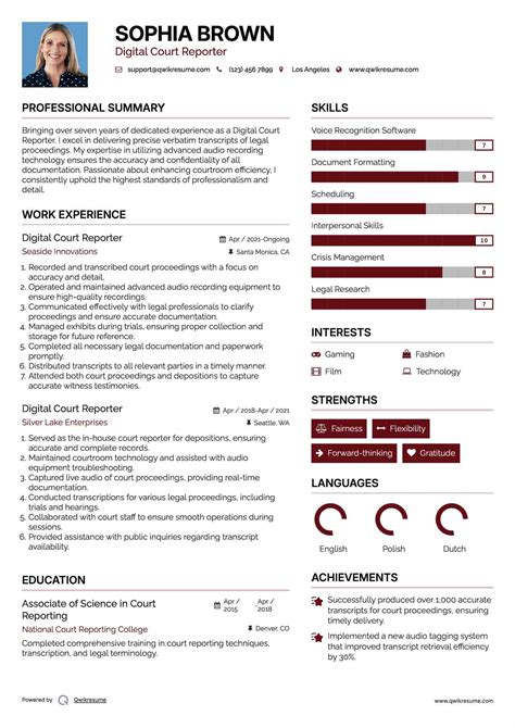 10+ Digital Court Reporter Resume Samples & Templates for 2025