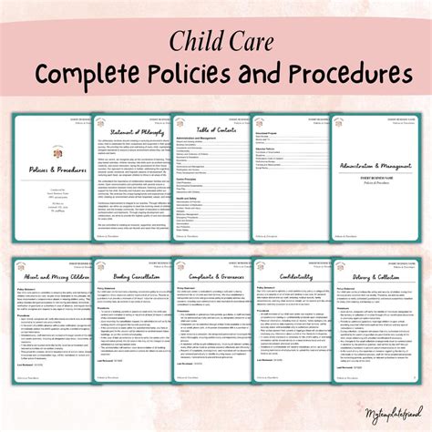 Child Care Policies and Procedures Complete Template - Editable and ...