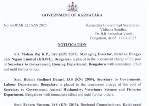 IAS Officers Transfer Order | KSPSTA