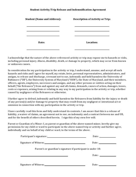 Indemnity Agreement Template