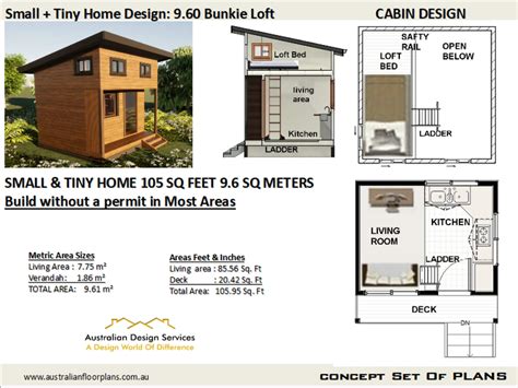 Affordable Tiny House Plans 105 Sq Ft Cabin/bunkie With Loft - Etsy Canada