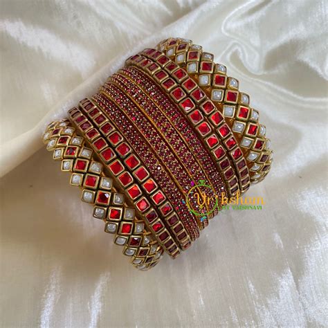 Silk Thread Kundan Bridal Bangle-G6215 – vrikshamindia
