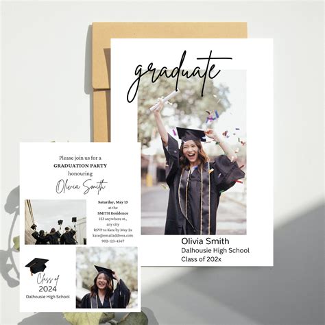 High School Senior Graduation Announcement Party Invitation Template ...