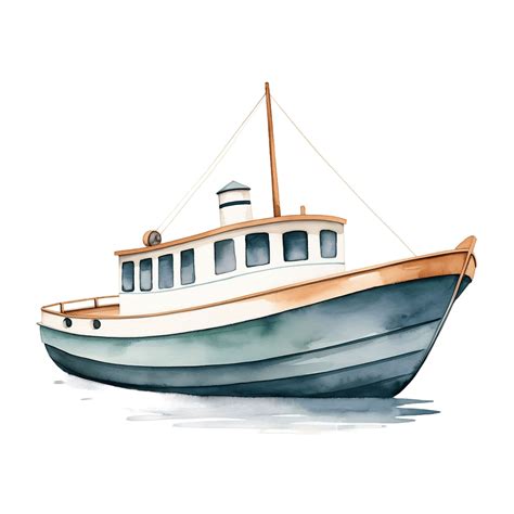 Watercolor Boat Clipart: Nautical Vessel Illustrations (JPG Digital ...
