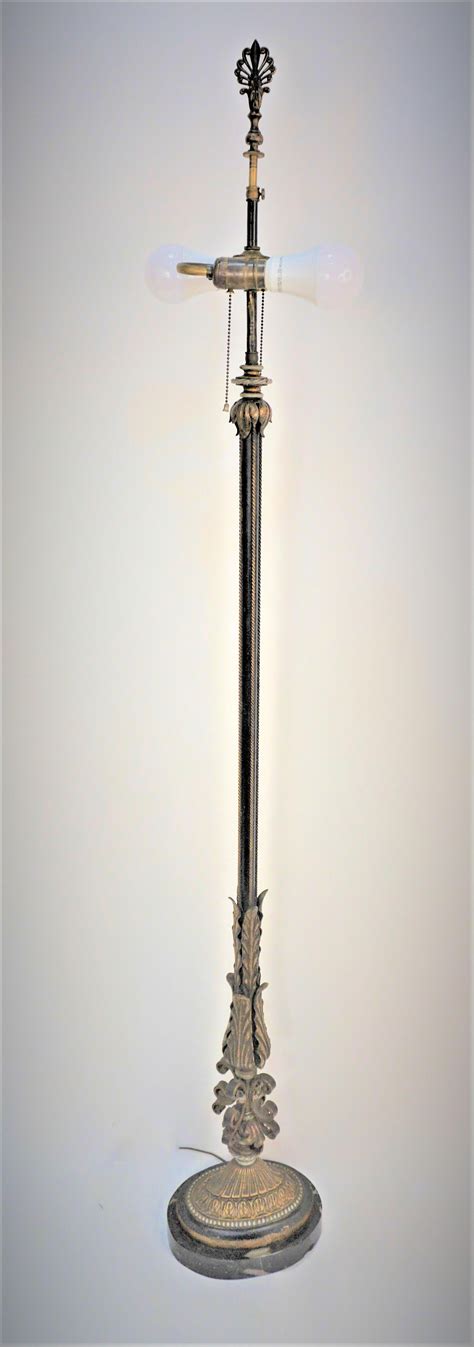 American 1920s Floor Lamp with Original Mica Shade For Sale at 1stDibs