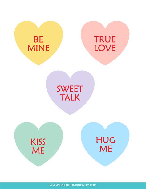 Free Printable Original Conversation Hearts Sayings