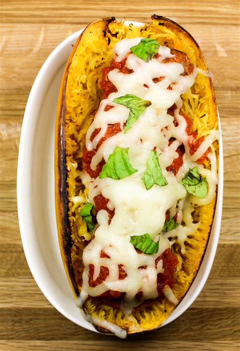 Meatball Stuffed Spaghetti Squash