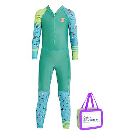 Full Sleeves Kids Swimwear Light Green & Dark Green Transport theme ...