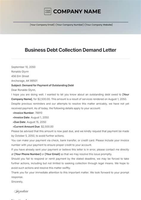 Collection Letter Template Debt Collection Letter 2025 (guide + Free