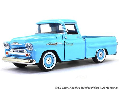1958 Chevy Apache Fleetside Pickup 1:24 Motormax diecast scale model ...