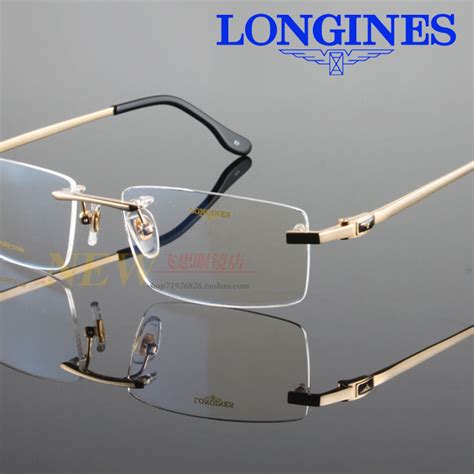 Longines/浪琴纯钛 眼镜架男女士商务半框钛架近视金色银色**灰色_飞思眼镜